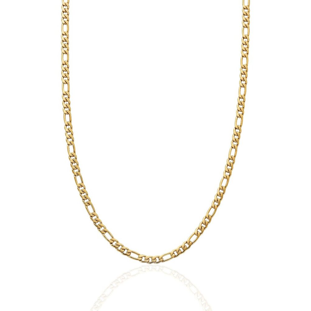 Gold Figaro Link Chain Durable 18K Gold Stainless Steel Minimal Classic